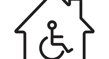 Showing Occupied Apartments House with special facilities linear vector icons. Thin line. Handicap hospital