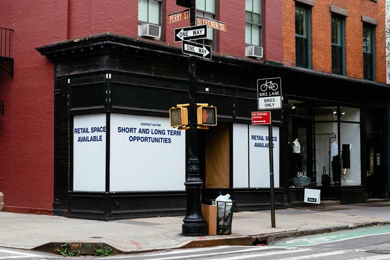 Retail space available for sale or lease in colorful old building in Greenwich Village in New York