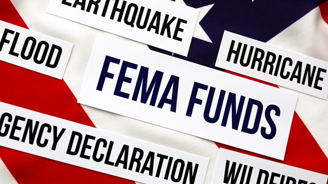 Logo FEMA with United State of America flag, Federal Emergency Management Agency Government Management
