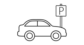 Change in Status for Parking & Storage Units in Condos Car parking line icon. Web design, mobile app.