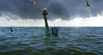 Flooding Disclosure Law Update USA Statue of Liberty in New York sinks in the ocean