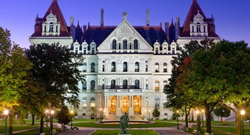Emergency Rental Assistance Program (ERAP) Repayment? Albany, New York, USA at the New York State Capitol.
