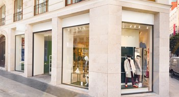 Commercial Leases in Co-ops Fashion clothing storefront facade and windows mockup for your own branding