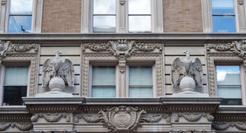 Masonry Maintenance Eagles and Colorado State Seal Beaux-Arts Building Facade in Washington, DC - see lightbox for more