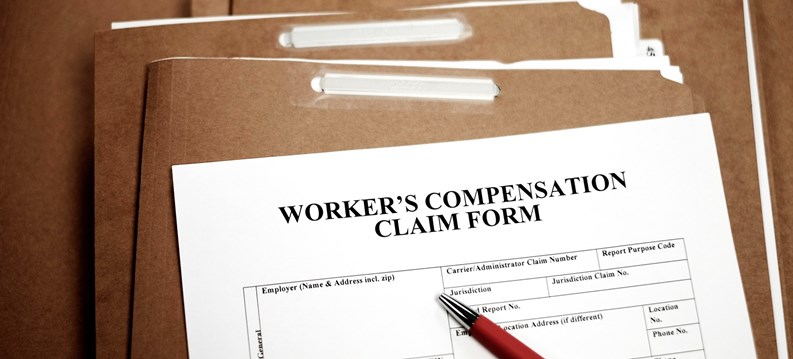 Workers Compensation Claim form on files complaint for work injury on files legal