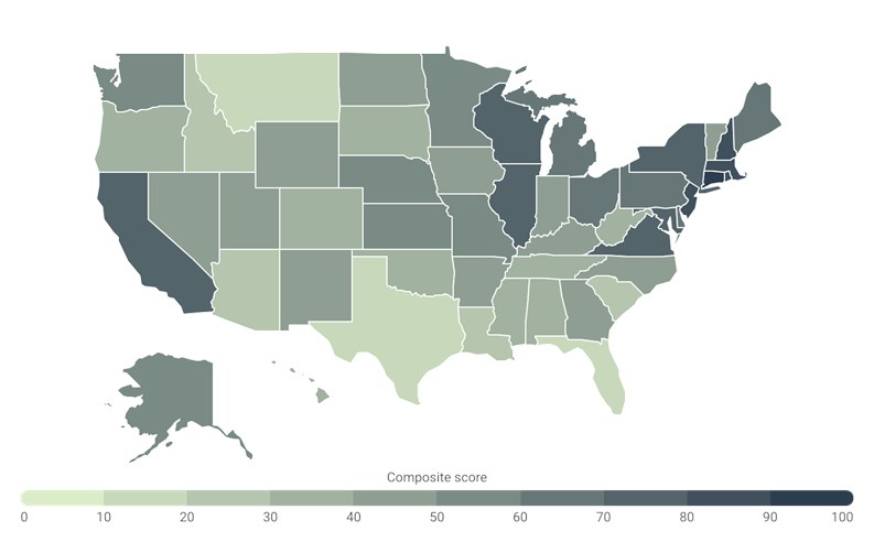 States in the Northeast and California are home to some of the hottest real estate markets