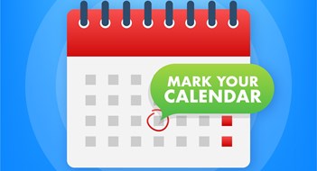 NYC Local Law Building Compliance Calendar 2025 Mark your calendar for landing page design. Calendar reminder. Check mark icon.