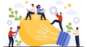 Concerned About Local Law Compliance? Creative team working together on innovation, brainstorming and problem solving with lightbulb symbolizing big idea, perfect for business teamwork and project planning vector illustration