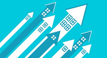 NY Metro Mortgage Payments Jump 63.9% in Just 3 Years Real estate prices have grown exponentially, Vector illustration design concept in flat style